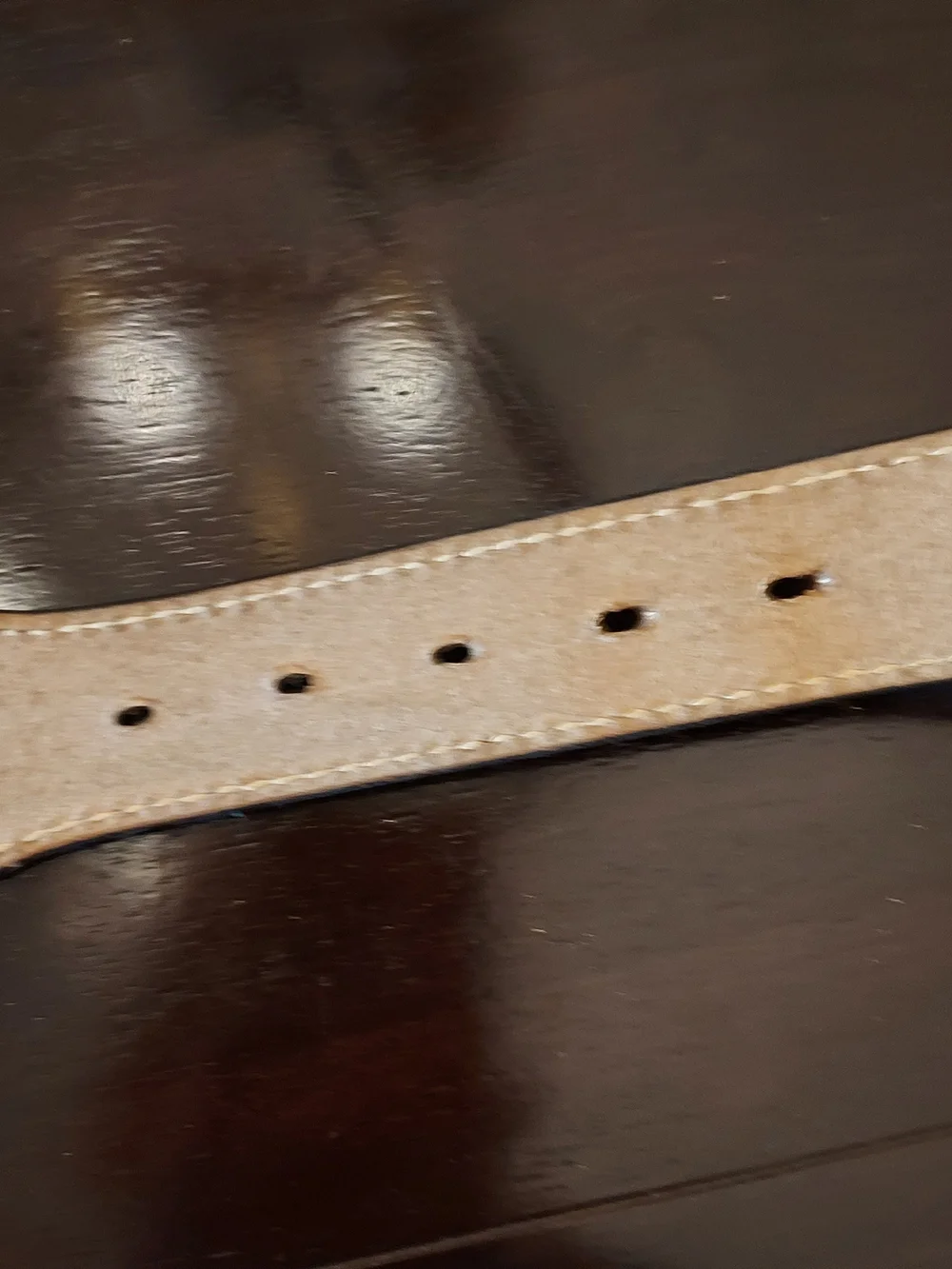 Unisex Two-Tone Brown Western Leather Belt with Textured Panels. SZ. 32